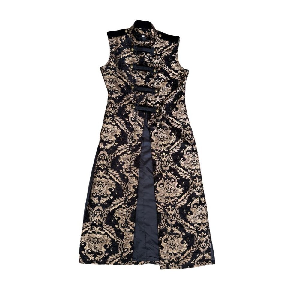 🖤 Vintage-80/90s Brocade Maxi Vest Coat
